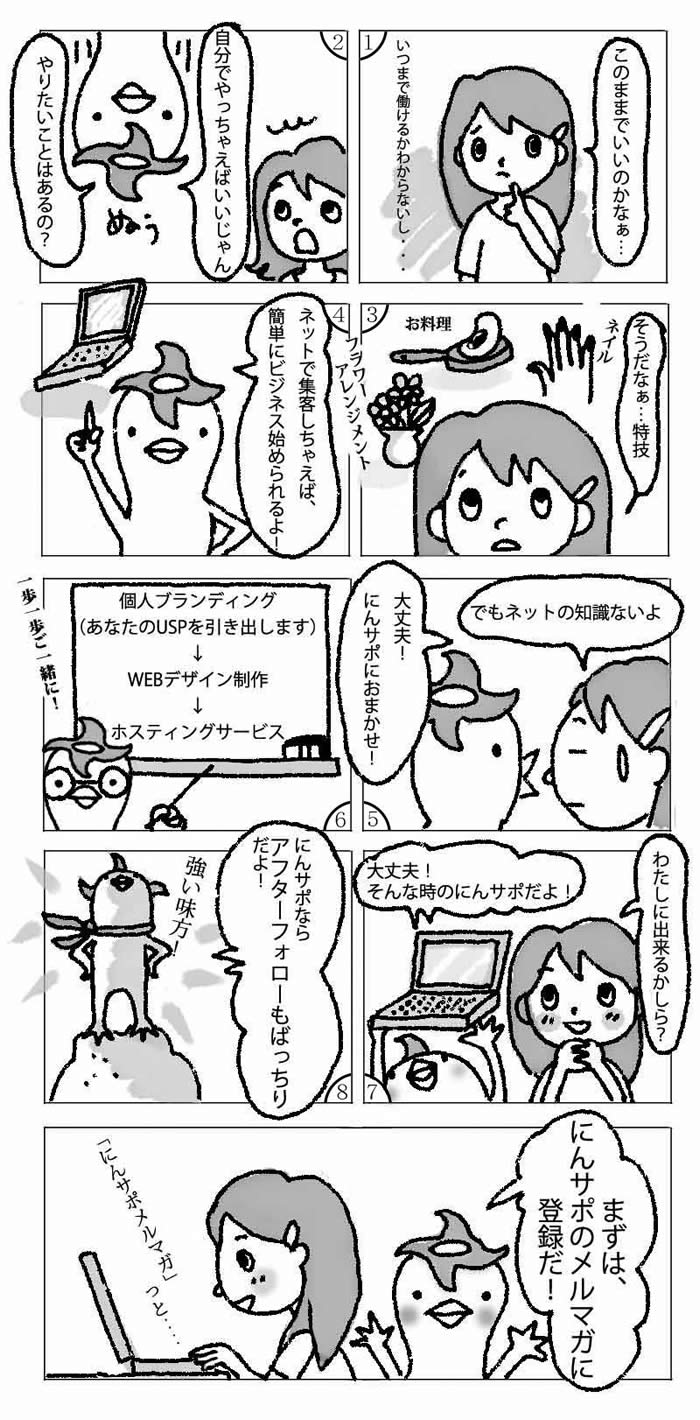 にんサポ漫画LP！にんサポについて説明